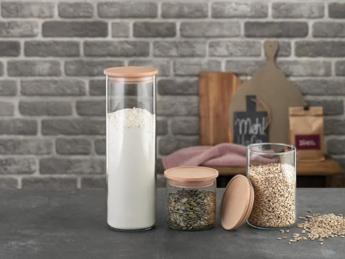 BOHEMIA SELECTION Vorratsdose Borosilikatglas 30 cm 1.8 l Transparent/Braun