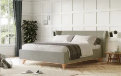 BOHOME Polsterbett TOSCANA III Rücken echt bezogen 180 x 200 cm grün