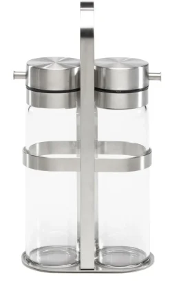 bongusto Essig- & Öl Flasche HANNA 3-teilig transparent /silberfarbig