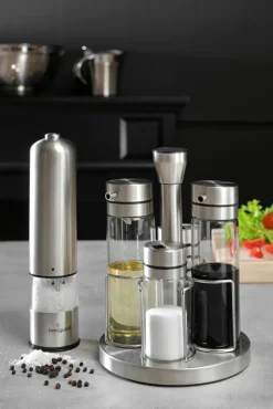 bongusto Gewürzmühle elektrisch silberfarbig