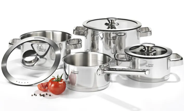 bongusto Topfset 4-teilig Edelstahl silberfarbig