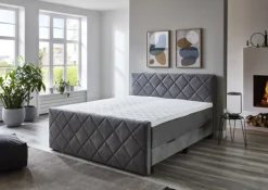 Boxspringbett CHARLIE 180 x 200 cm Silber