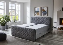 Boxspringbett CHARLIE 180 x 200 cm Silber