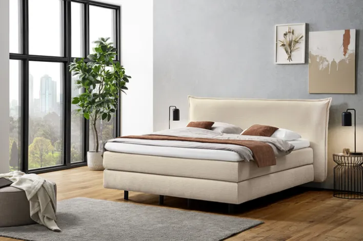 Boxspringbett JEREZ 180 x 200 cm beige