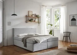 Boxspringbett LEIA 180 x 200 cm grau