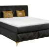 Boxspringbett LILLY 180 x 200 cm schwarz/ goldfarbig