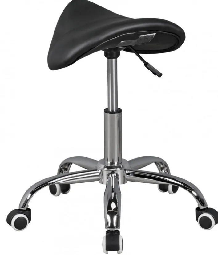 Bürohocker 60 cm silberfarbig/ schwarz