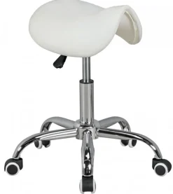 Bürohocker 60 x 60 cm weiß silber