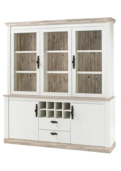 Buffetschrank FLORENZ 184 x 205 cm weiß/braun