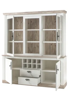 Buffetschrank FLORENZ 184 x 205 cm weiß/braun