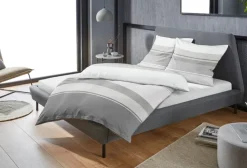 bugatti Satin-Bettwäsche 135 x 200 cm grau