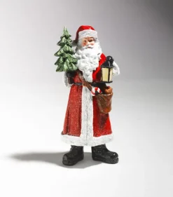 casaNova Deko-Figur Deko-Weihnachtsmann mit Tannenbaum 27 cm Mehrfarbig