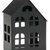 casaNova Weihnachtsdekoration Teelichthalter-Haus 15 cm Schwarz