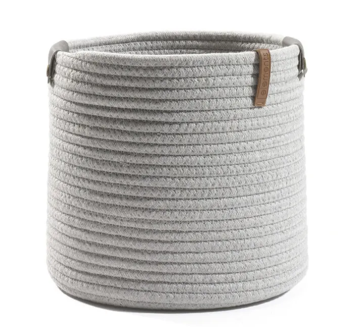 casaNOVA Aufbewahrungskorb rund 26 cm hellgrau