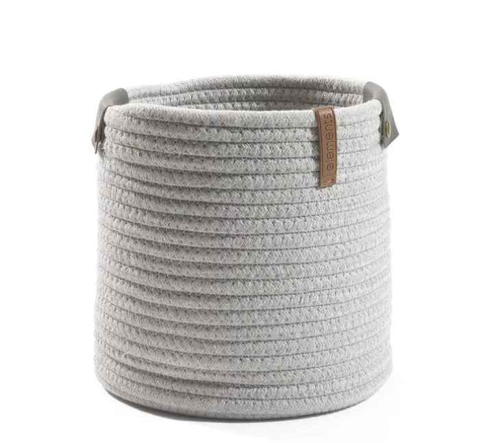 casaNOVA Aufbewahrungskorb rund 22 cm hellgrau