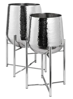 casaNOVA Übertopf 39 cm Edelstahl silberfarbig