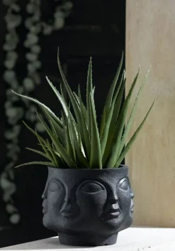 casaNOVA Übertopf GESICHT 20 cm schwarz