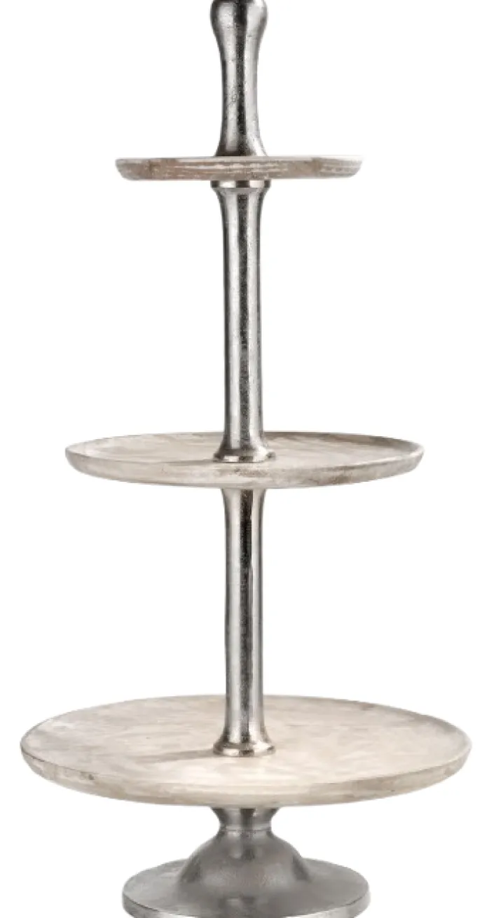 casaNOVA Deko Objekt Etagere 3-stöckig TANNENDUFT & LICHTERGLANZ Mangoholz