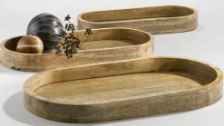 casaNOVA Dekotablett 21 x 46 cm Holz