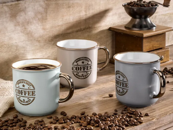 casaNOVA Kaffeebecher grün/ goldfarbig