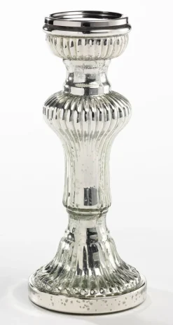 casaNOVA Kerzenständer groß 30 cm silberfarbig