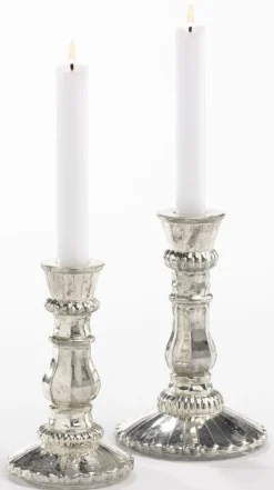 casaNOVA Kerzenständer groß 17 cm silberfarbig