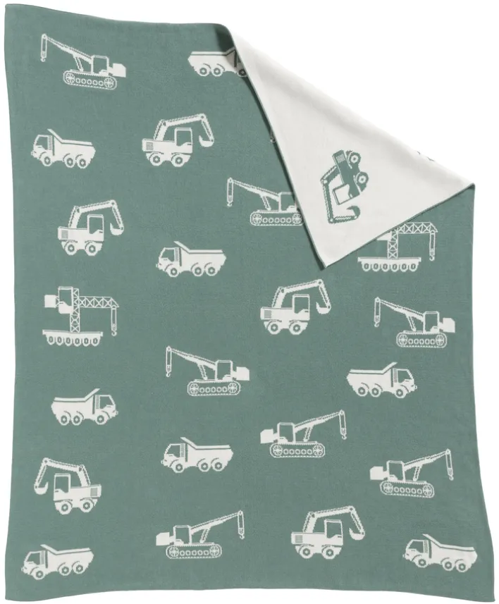 casaNOVA Kinderdecke FAHRZEUGE 80 x 100 cm grün/beige