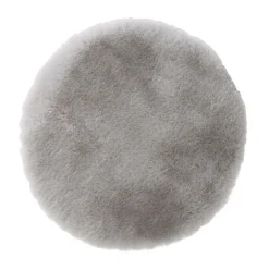 casaNOVA Kunstfell-Sitzkissenhülle 35 cm rund hellgrau