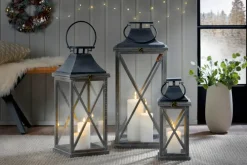 casaNOVA Laterne 61,5 cm Metall/Glas schwarz