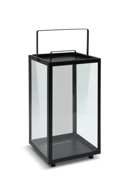 casaNOVA Laterne 45 cm Metall/Glas schwarz