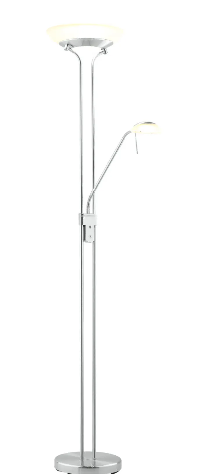 casaNOVA LED Deckenfluter EVEN II mit Leselicht nickelfarbig