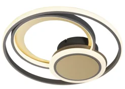 casaNOVA LED Deckenlampe YLON 50 cm schwarz /goldfarbig