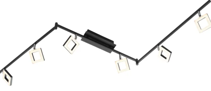 casaNOVA LED Deckenlampe mit 6 Spots REAL II schwarz