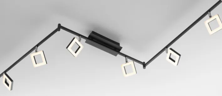 casaNOVA LED Deckenlampe mit 6 Spots REAL II schwarz