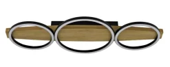 casaNOVA LED Deckenlampe TONDO 70 cm Holz /schwarz