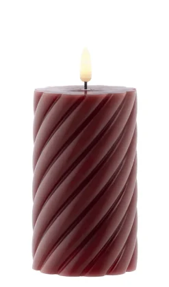 casaNOVA LED Kerze DRILL 15 cm rot