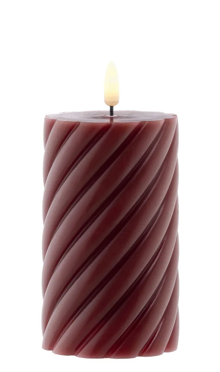 casaNOVA LED Kerze DRILL 15 cm rot