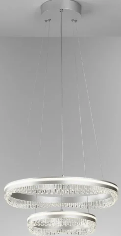 casaNOVA LED Pendelleuchte AUDREY 50 cm silberfarbig