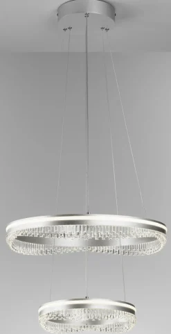 casaNOVA LED Pendelleuchte AUDREY 50 cm silberfarbig