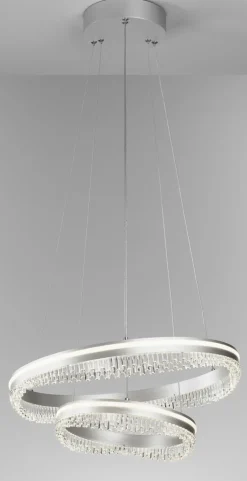 casaNOVA LED Pendelleuchte AUDREY 50 cm silberfarbig