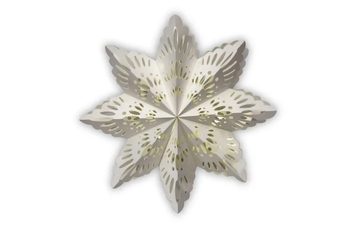 casaNOVA Lichtobjekt Papieranhänger SCHNEEFLOCKE mit Beleuchtung 48,3 cm