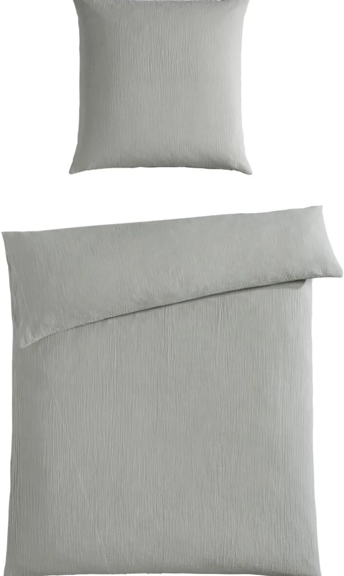 casaNOVA Musselin-Bettwäsche GRETA 135 x 200 cm grau