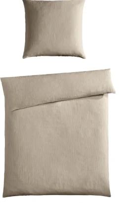 casaNOVA Musselin-Bettwäsche 135 x 200 cm beige