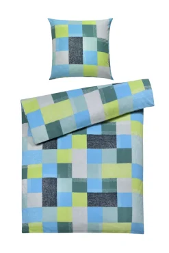 casaNOVA Renforcé-Bettwäsche HAILEY 135 x 200 cm blau/grün