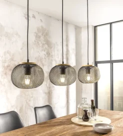 casaNOVA Retrofit Balkenpendel RESI 3-flg schwarz /Holz