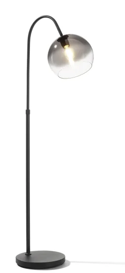 casaNOVA Retrofit Bogenlampe BILO 140 cm schwarz /Rauchglas