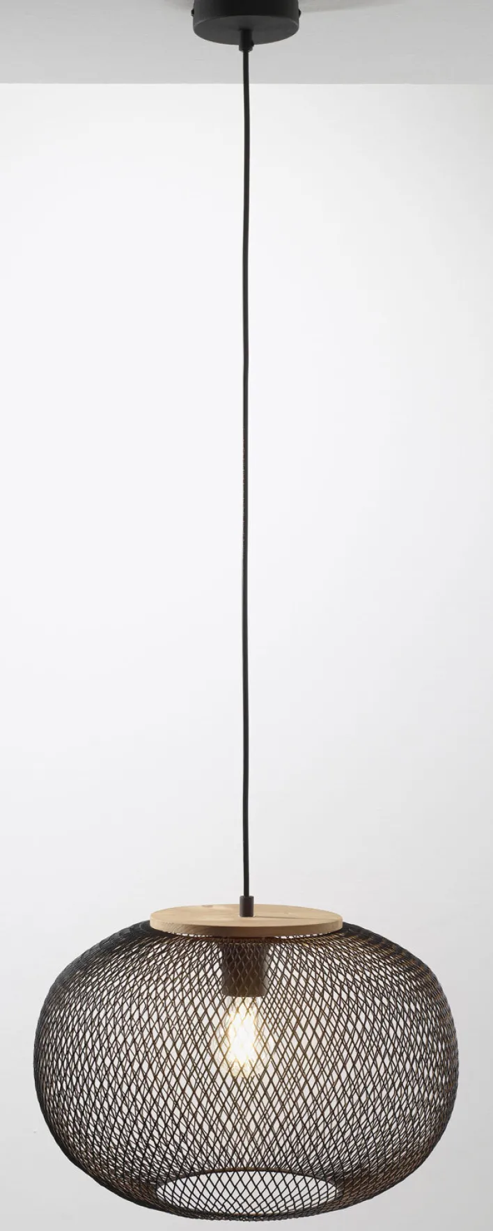 casaNOVA Retrofit Pendelleuchte RESI 1-flg schwarz /Holz