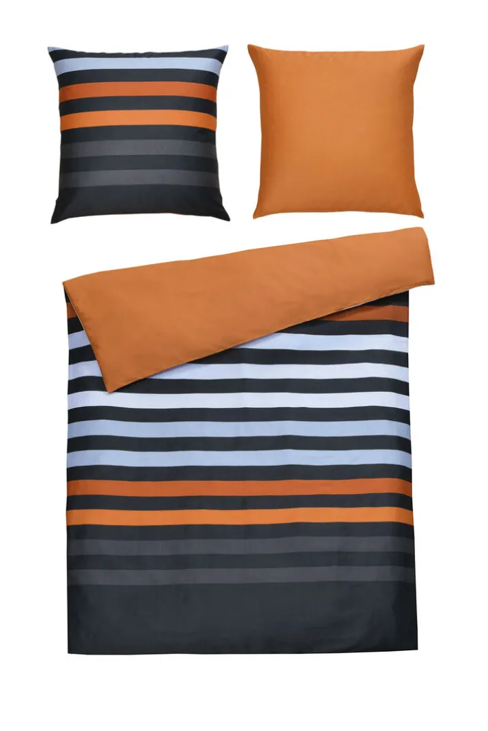 casaNOVA Satin Wende-Bettwäsche Maja 135 x 200 cm orange