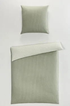 casaNOVA Satin-Bettwäsche DALIA 135 x 200 cm grün