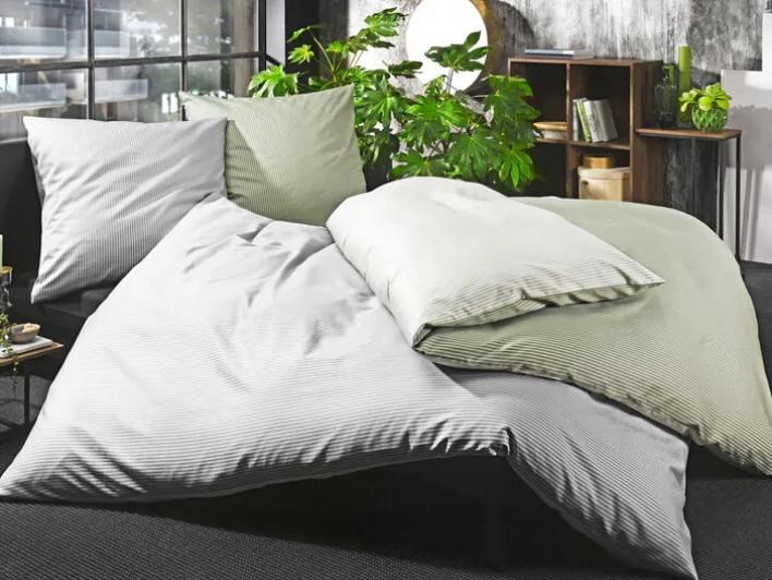 casaNOVA Satin-Bettwäsche DALIA 135 x 200 cm grün